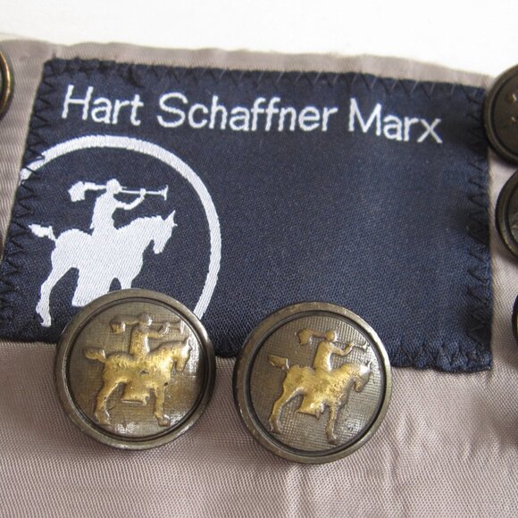 Hart Schaffner & Marx Blazer Replacement Bronze 10 Button Set Knight on Horse - Picture 6 of 8